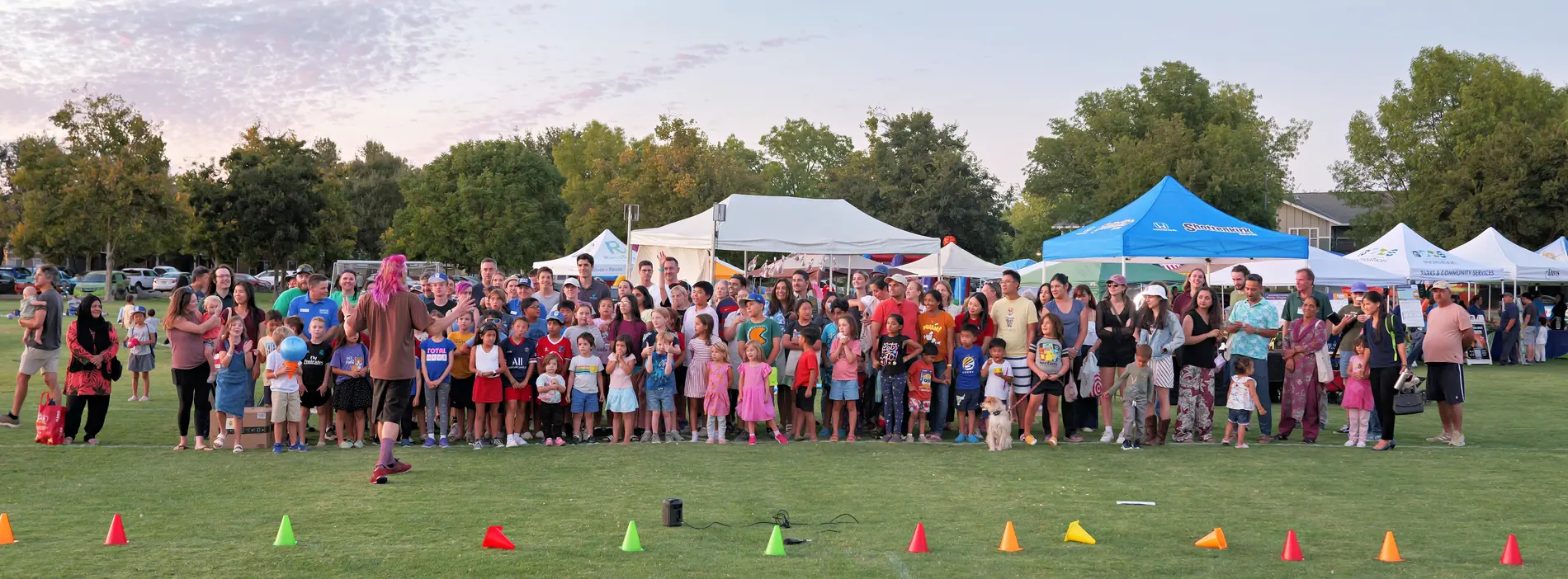 Thousands of neighbors gathered at Celebrate Davis in Community Park at dusk