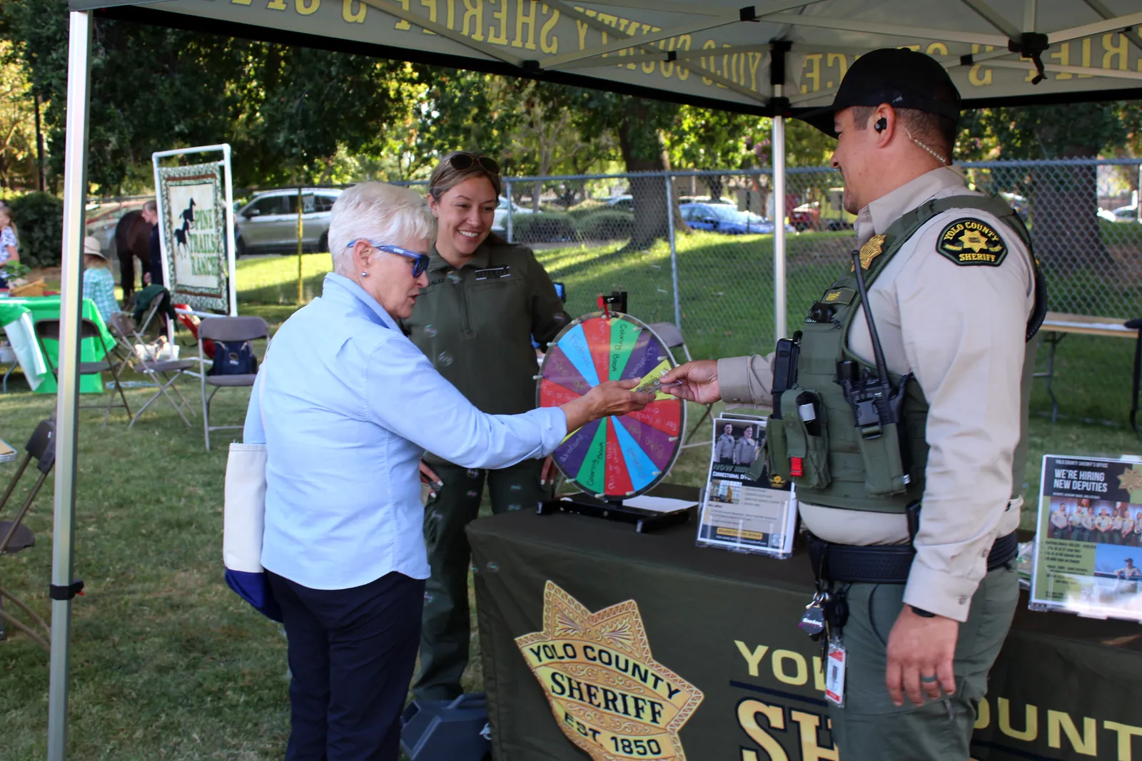 Davis Chamber representatives at an event booth